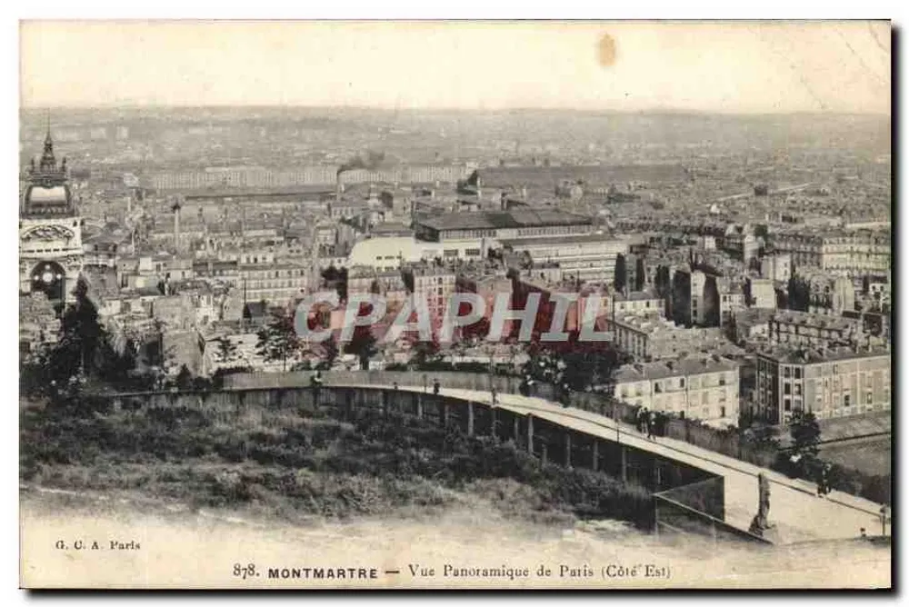 Montmartre — Vue Panoramique de Paris (Côté Est) — G. C. A. Paris, n° 878 - Recto