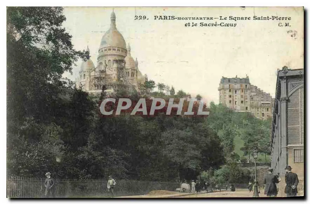 PARIS-MONTMARTRE — Square Saint-Pierre und der Sacré-Cœur — C.M. n°229 - Vorderseite