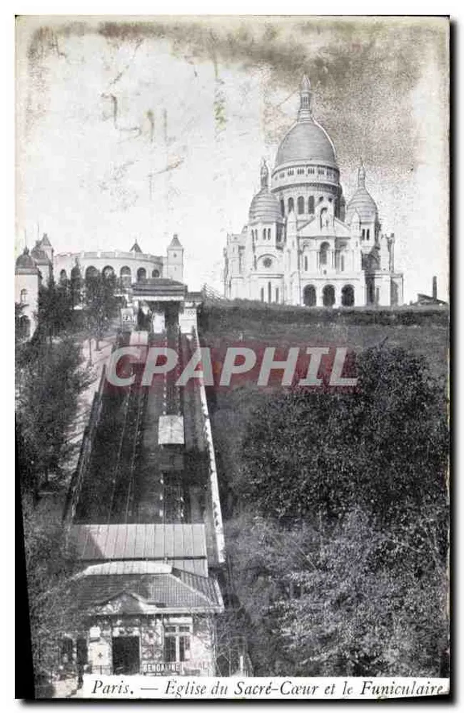 Paris — Kirche des Heiligen Herzens und der Funicular — BENGAININE - Vorderseite