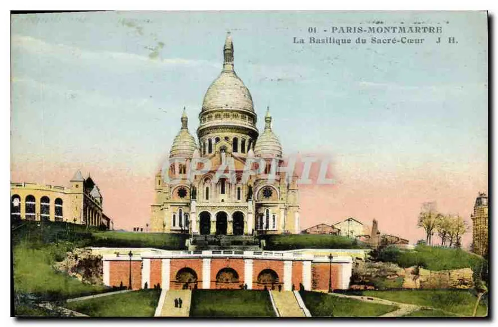 Paris-Montmartre — Die Basilika des Heiligen Herzens — J. H. - Vorderseite