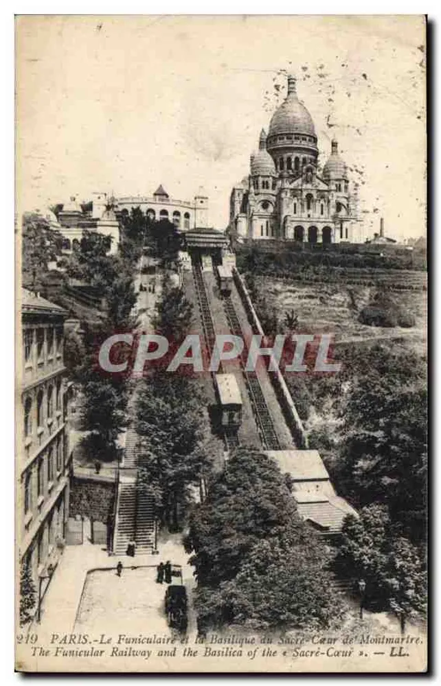 Paris — Der Seilbahn und die Basilika des Heiligen Herzens von Montmartre — LL Nr. 219 - Vorderseite