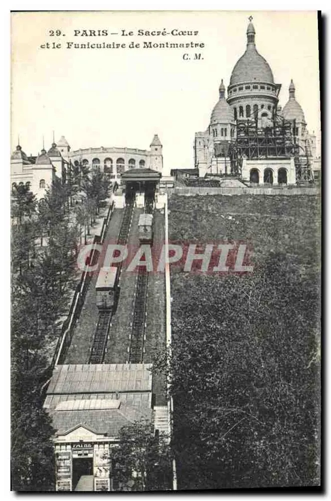 Paris — Ansicht des Sacré-Cœur und des Montmartre-Funitels — C.M. - Vorderseite