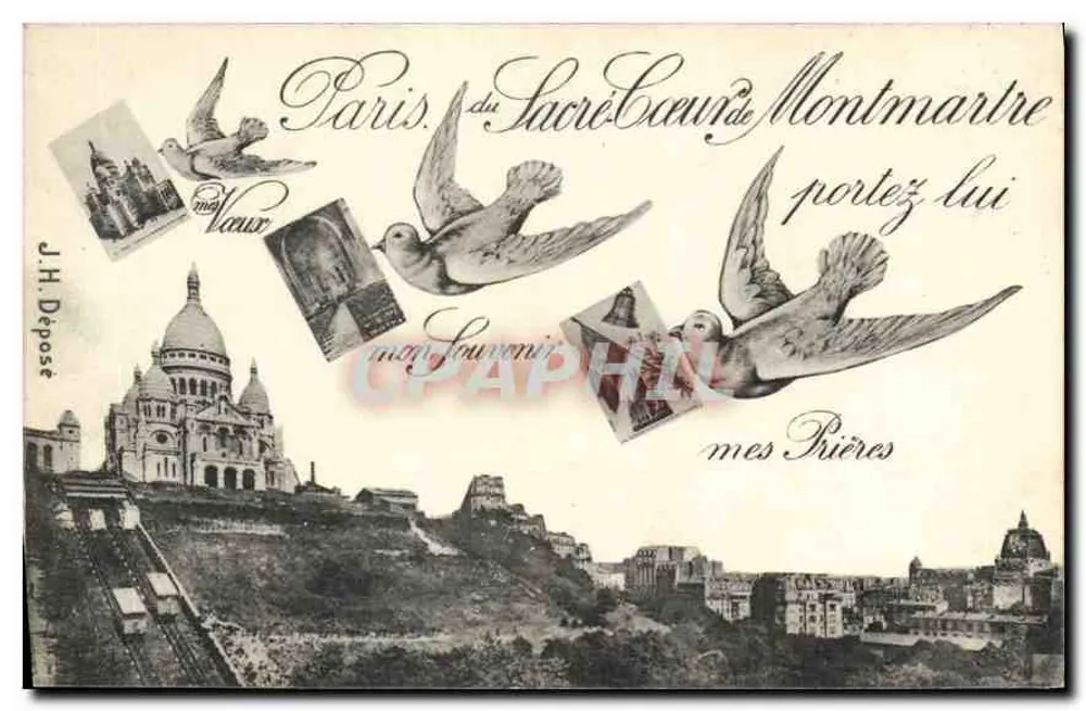 Paris, vom Sacré-Cœur von Montmartre — J.H. Depose - Vorderseite