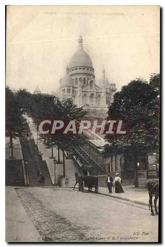 Paris — Kirche des Heiligen Herzens und der Seilbahn — ND Phot - Vorderseite