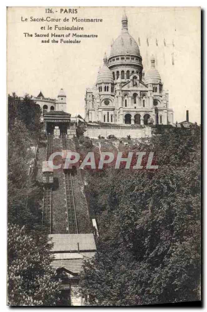 Paris — Ansicht des Sacré-Cœur von Montmartre und des Funiculars — 126 - Vorderseite