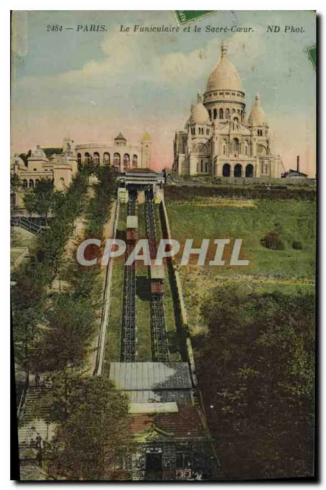 Paris — O Funicular e o Sacré-Cœur — ND Phot. - Frente