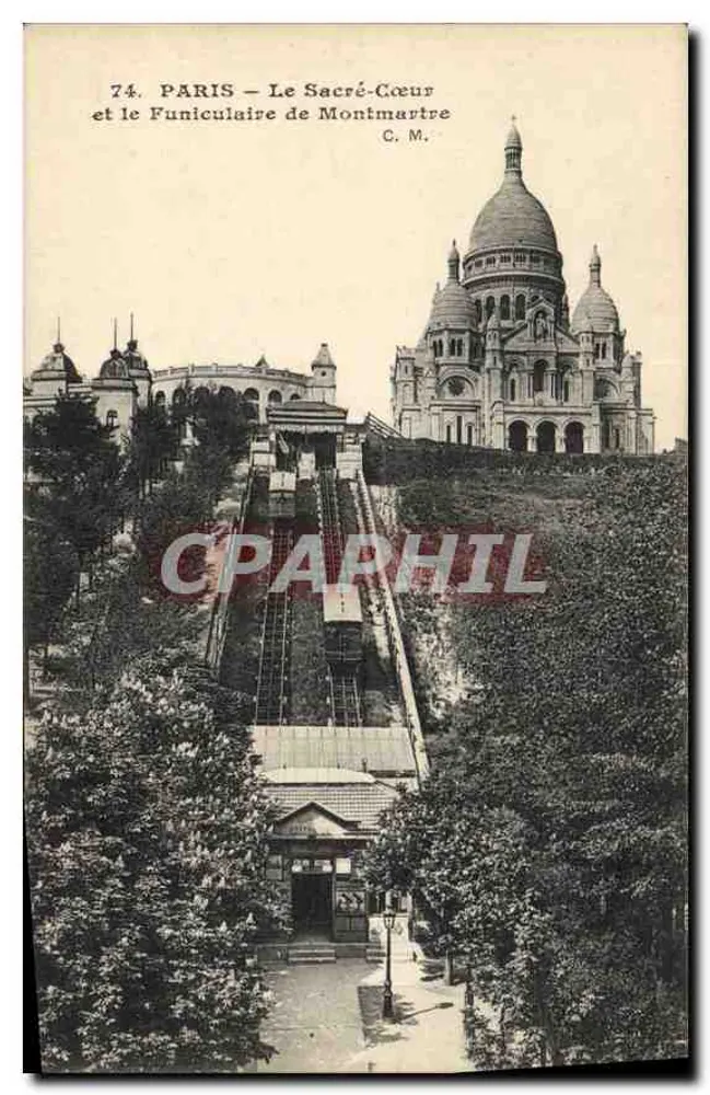 Paris — Der Sacré-Cœur und der Montmartre-Funicular — C. M. n°74 - Vorderseite