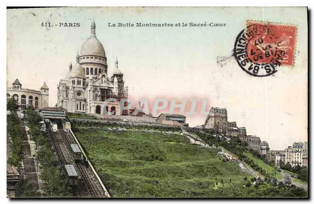 Paris — La Butte Montmartre und der Sacré-Cœur — Verlag: 411 - Vorderseite