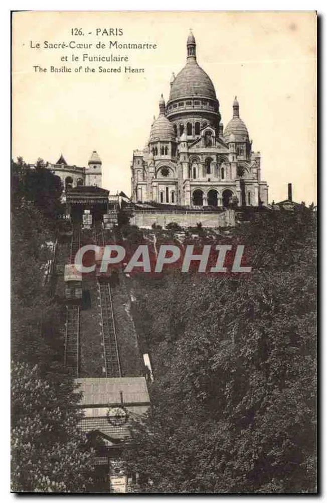 Paris - Ansicht des Sacré-Cœur von Montmartre und des Funiculars — n°126 - Vorderseite