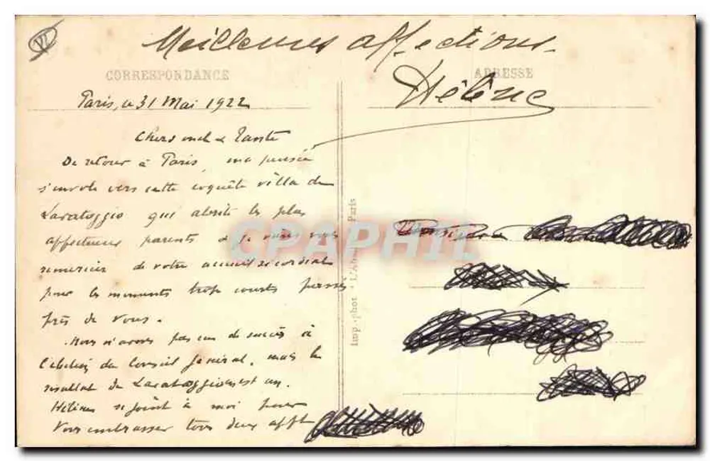 Paris - Ansicht des Sacré-Cœur von Montmartre und des Funiculars — n°126 - Rückseite