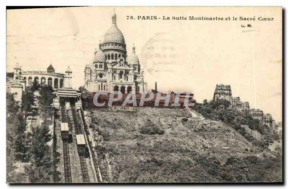 Paris - La Butte Montmartre und der Sacré Cœur — U. M. n° 78 - Vorderseite