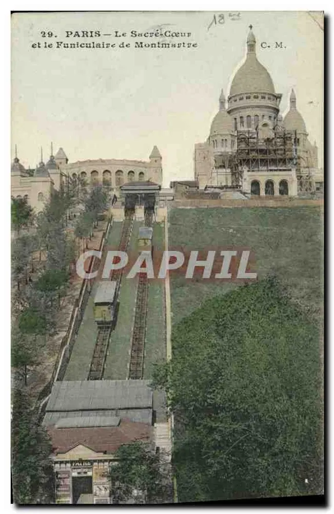 Paris — Der Sacré-Cœur und der Montmartre-Funicular — C. M. Nr. 29 - Vorderseite