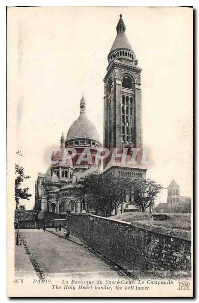 Paris — Die Basilika des Heiligen Herzens, Der Glockenturm — JND Phot. Neudoin et Cie, Paris - Vorderseite