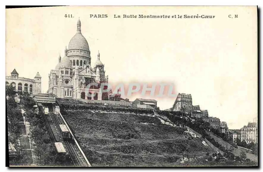 Paris - La Butte Montmartre und der Sacré-Cœur — C.M. Nr. 411 - Vorderseite