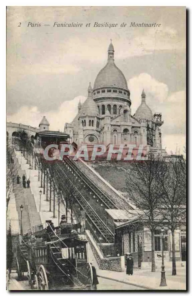 Paris — Funicular e Basílica de Montmartre — Fot. Moussier, Paris - Frente