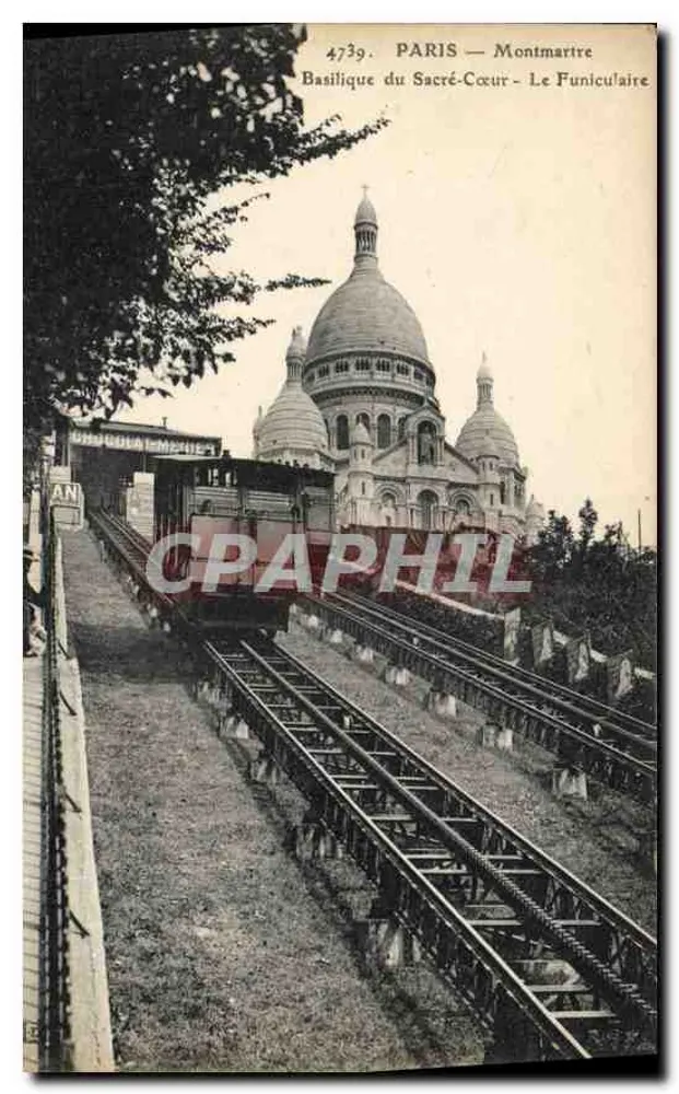 Paris — Montmartre — Basilika des Heiligen Herzens — Der Funicular - Vorderseite