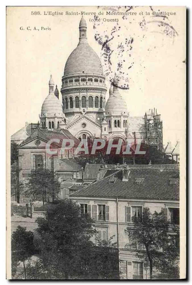 Kirche Saint-Pierre von Montmartre und die Basilika (Westseite) — G. C. A., Paris, n° 588 - Vorderseite