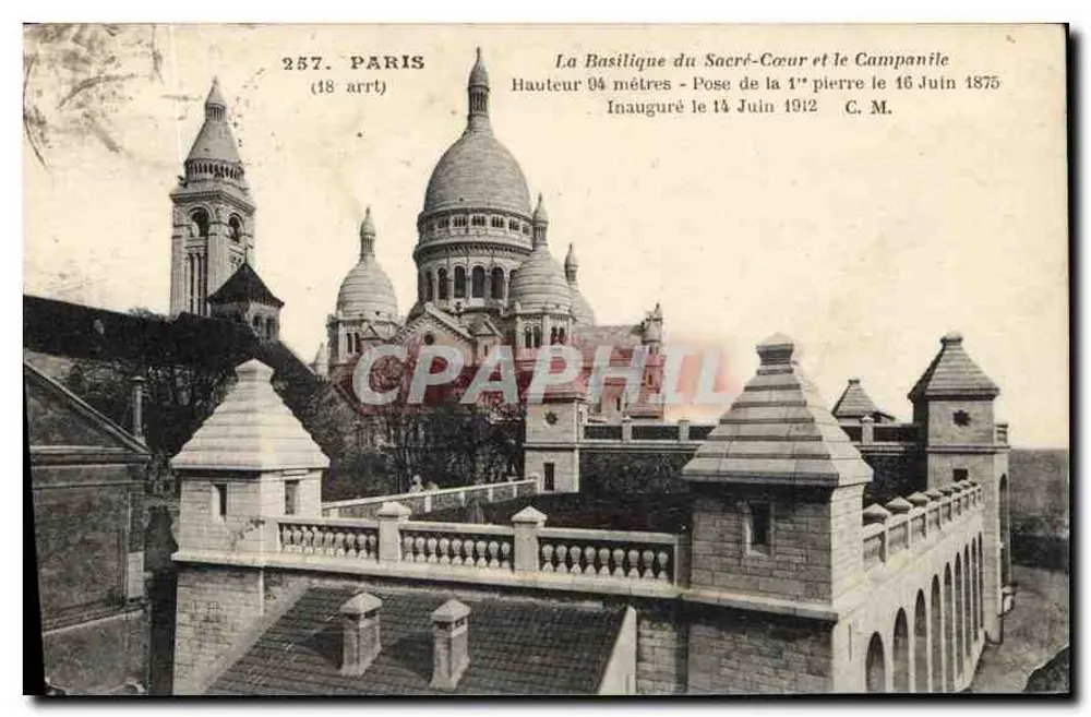 Paris — La Basilique du Sacré-Cœur et le Campanile — C.M. n°257 - Vorderseite
