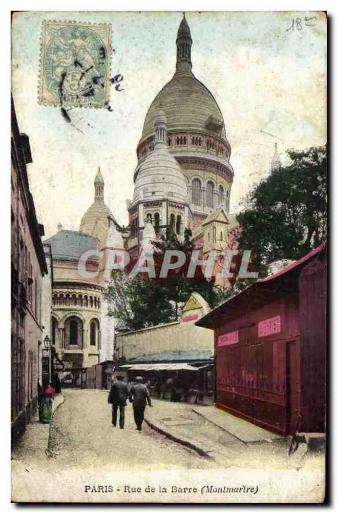 PARIS - Rue de la Barre (Montmartre) — vista da basílica do Sagrado Coração — editora não visível - Frente