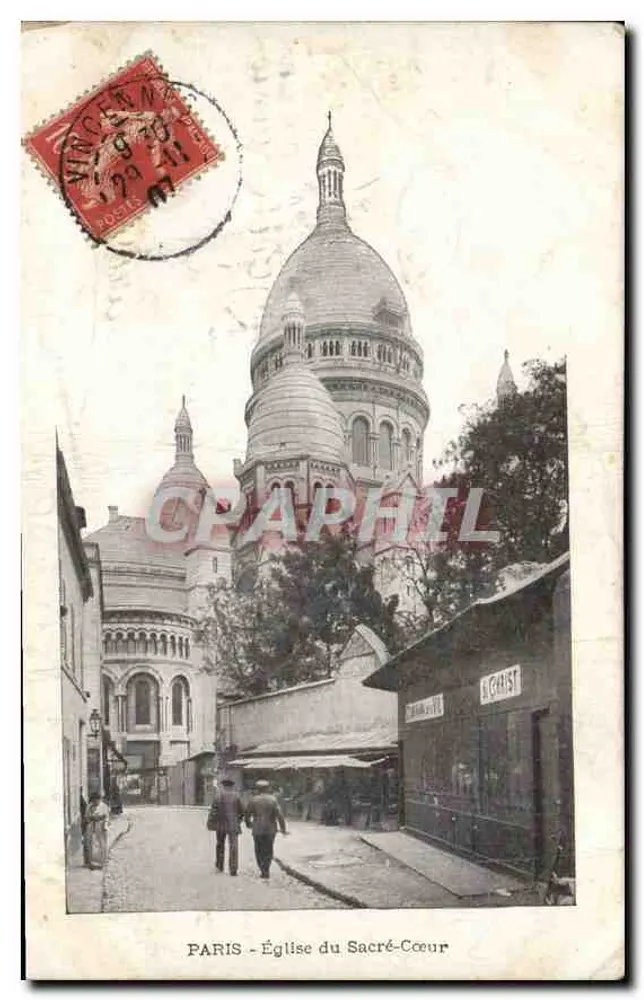PARIS - Igreja do Sagrado Coração — vista de uma rua — editor não identificado - Frente