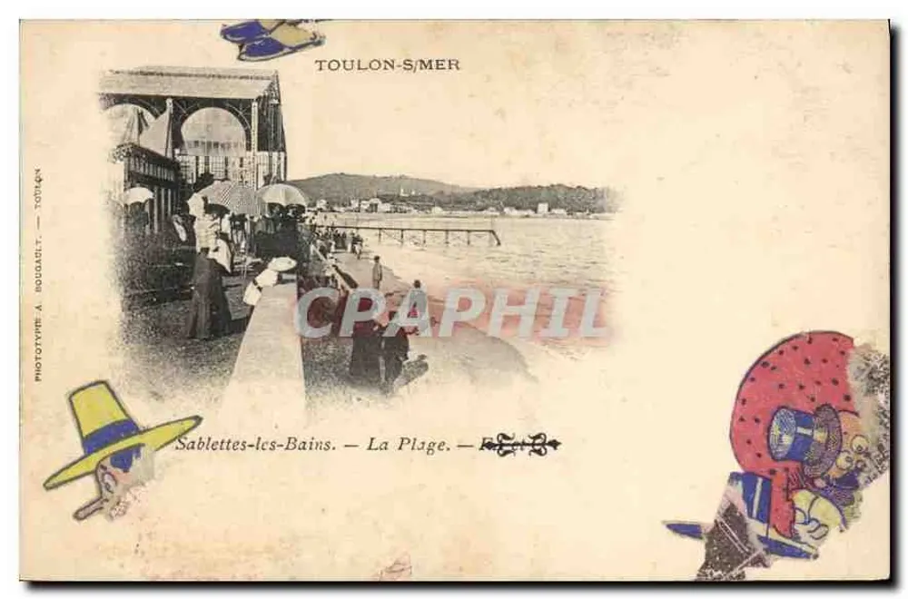 Sablettes-les-Bains — Die Bucht — Phototype A. Bougaudt — Toulon/Seite des Meeres - Vorderseite