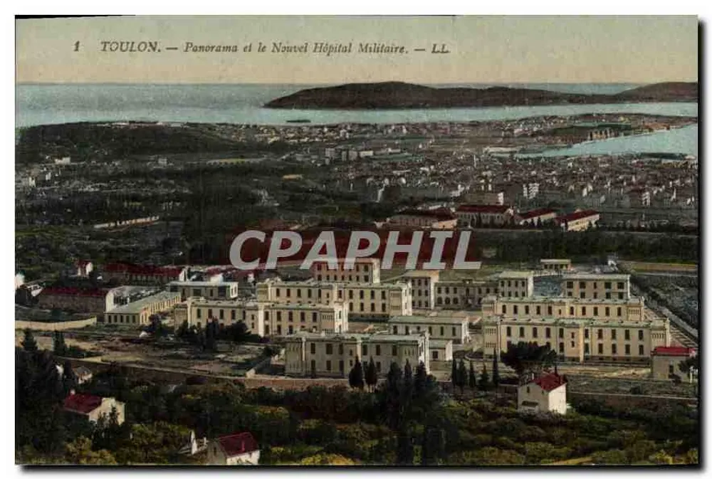 Toulon — Panorama und das Neue Militärkrankenhaus — LL - Vorderseite