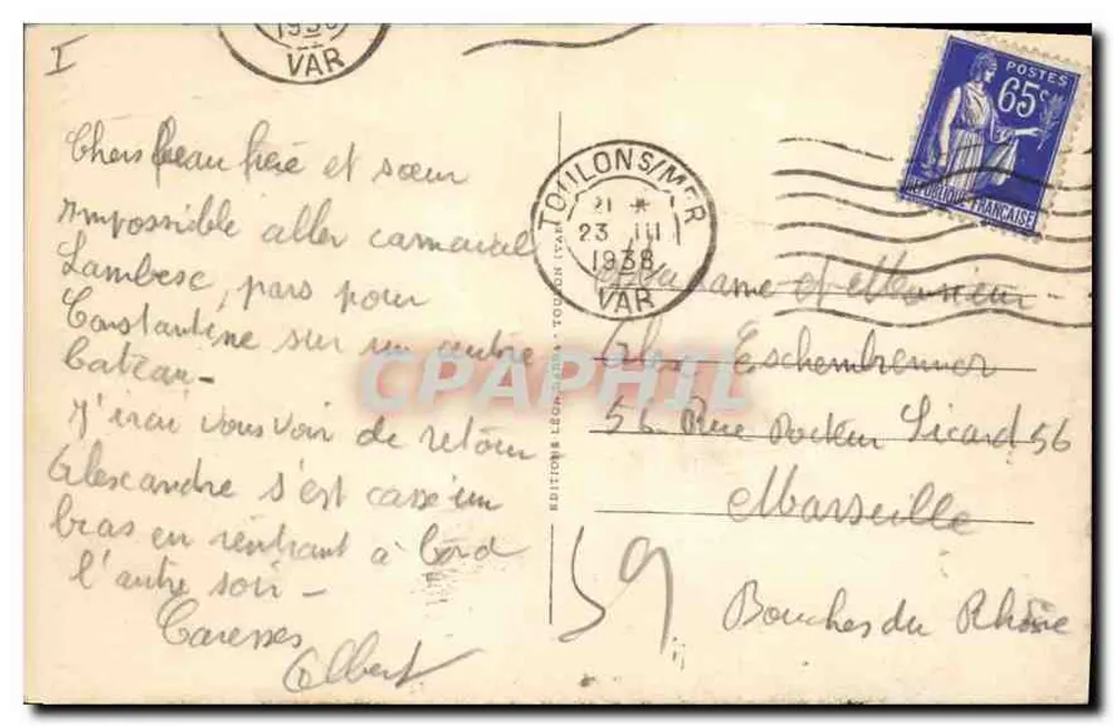 Umgebung von Toulon — Ansicht der Calanque du Cap Brun — Éditions Celtiques, n°258 - Rückseite