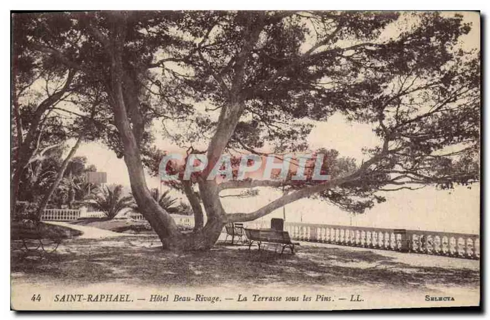 Saint-Raphaël — Hotel Beau-Rivage — Terrasse unter den Kiefern — Selecta 44 - Vorderseite