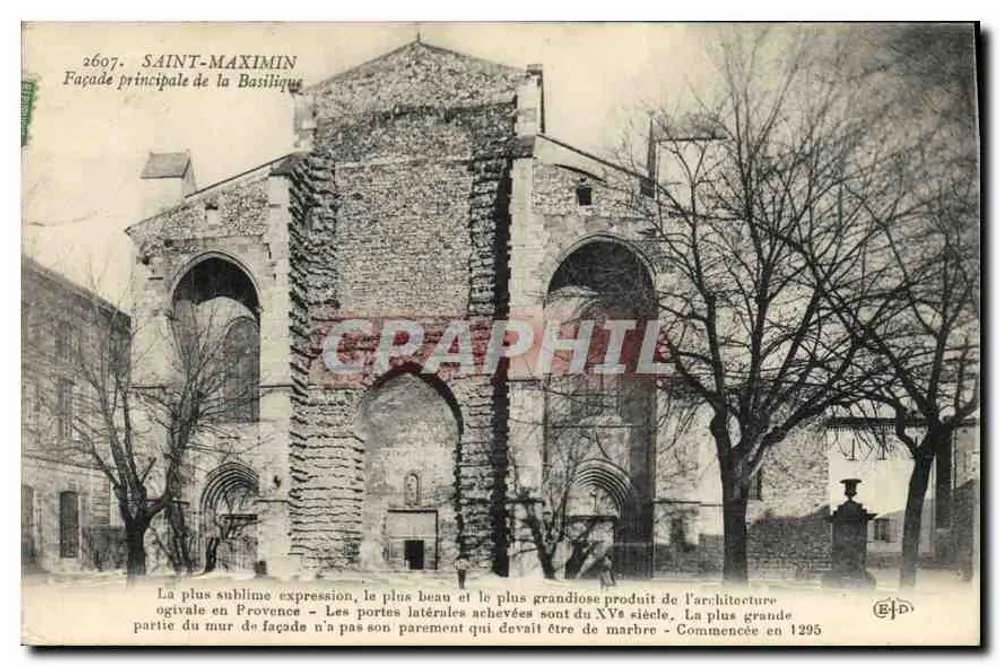 Saint-Maximin-la-Sainte-Baume — Facha principal da Basílica — Editor E.P.D. n° 2607 - Frente