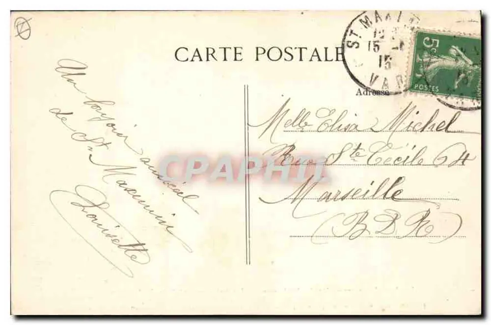 Saint-Maximin-la-Sainte-Baume — Facha principal da Basílica — Editor E.P.D. n° 2607 - Verso