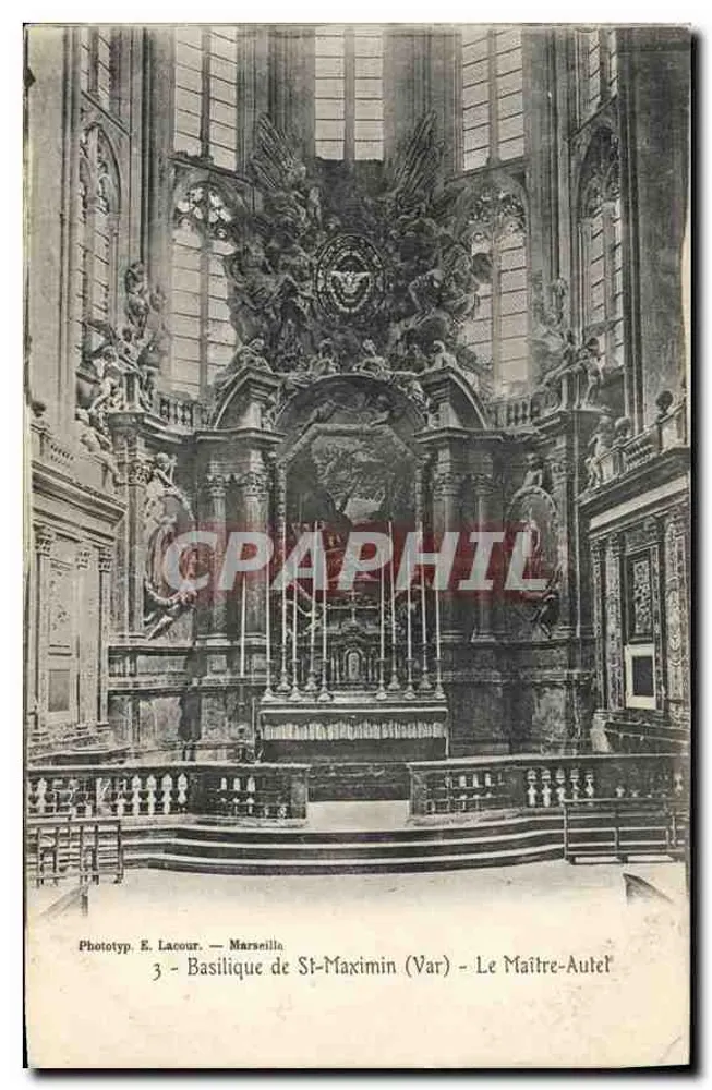 Basílica de St-Maximin (Var) — O Altar-Mestre — Fototyp. E. Lacour — Marselha - Frente