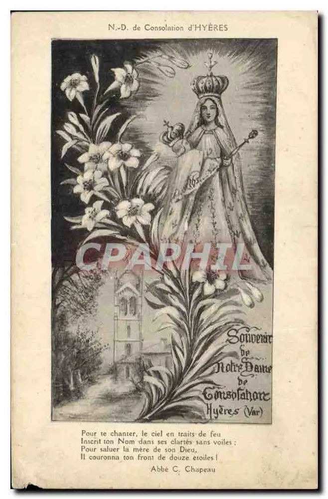 Nossa Senhora da Consolação de Hyères — Lembrança de Nossa Senhora da Consolação de Hyères — Padre C. Chapeau - Frente