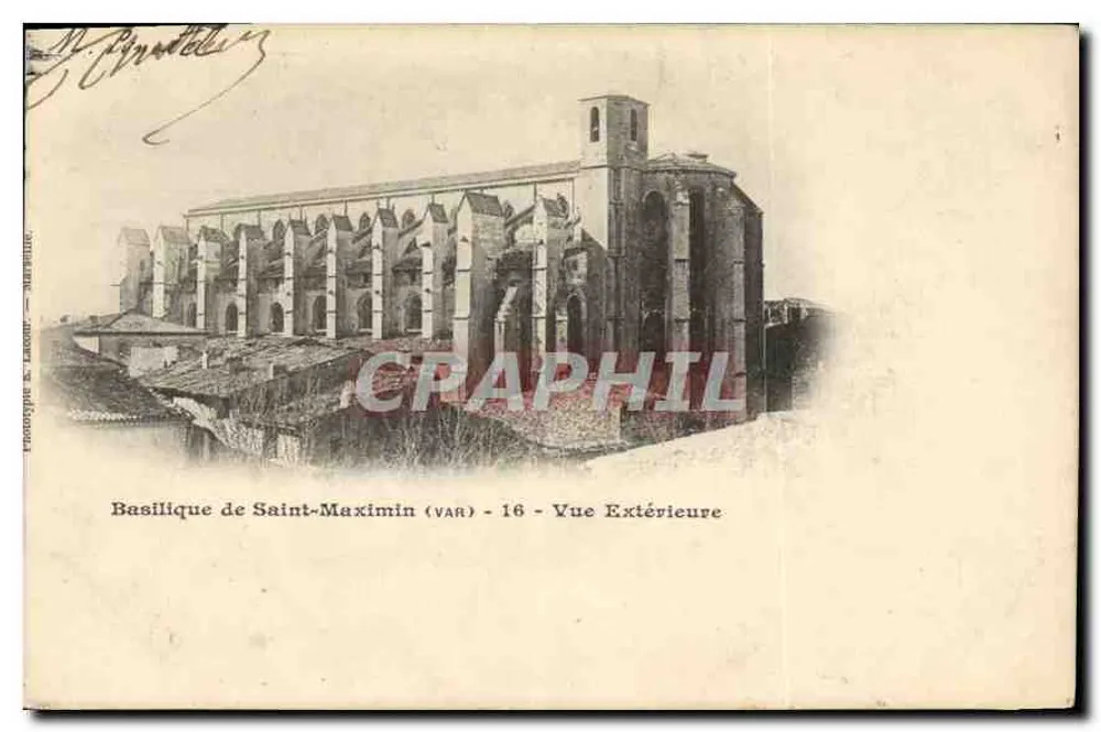 Basilika von Saint-Maximin (Var) — Außenansicht — Phototypie E. Labour, Marseille - Vorderseite