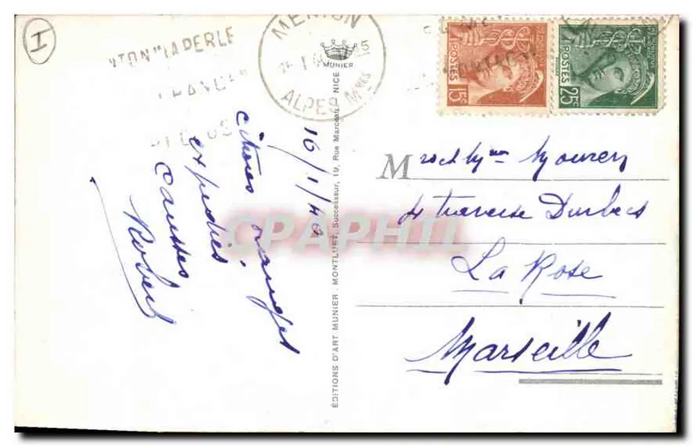 Le Trayas (Var) — Pic d'Aurèle e Cap Roux — Edições de Arte Munier - Verso