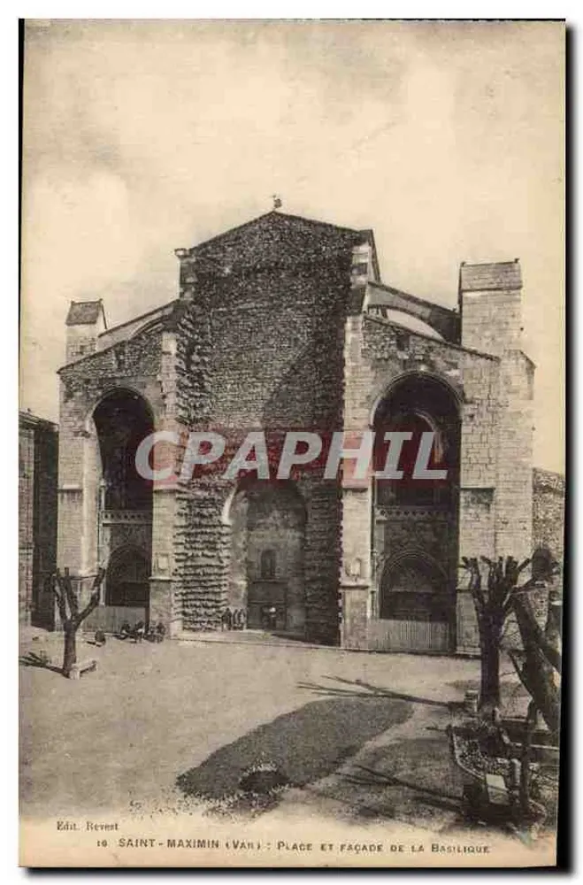 Saint-Maximin (Var) — Place et façade de la basilique — Édit. Revest - Anverso