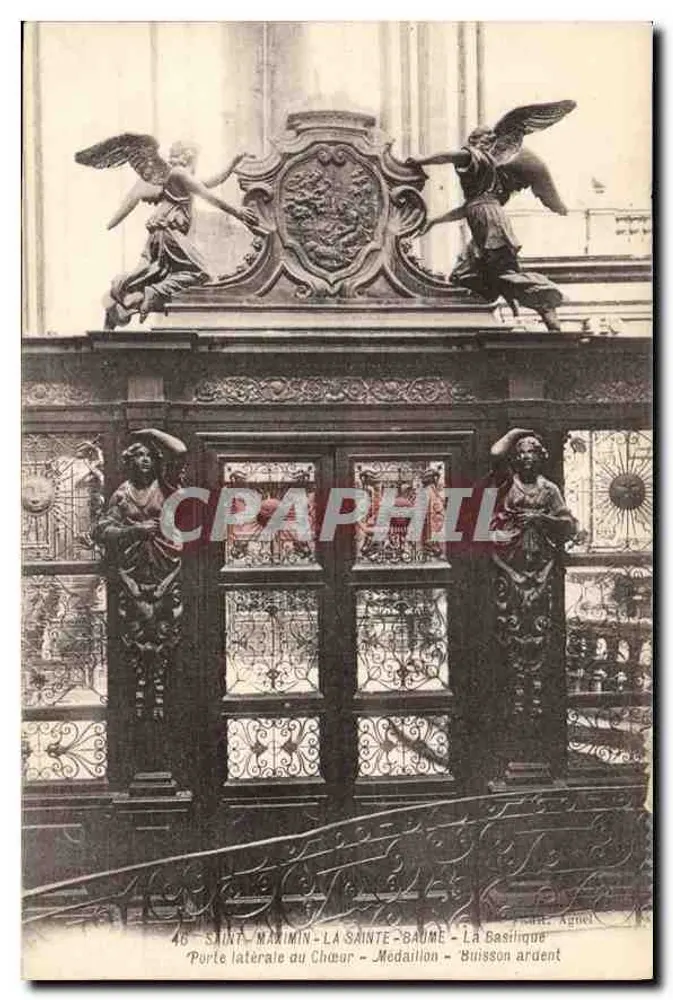 Saint-Maximin-la-Sainte-Baume — Seitenportal des Chors — Medaille — Brennendes Buschwerk — Aguel - Vorderseite