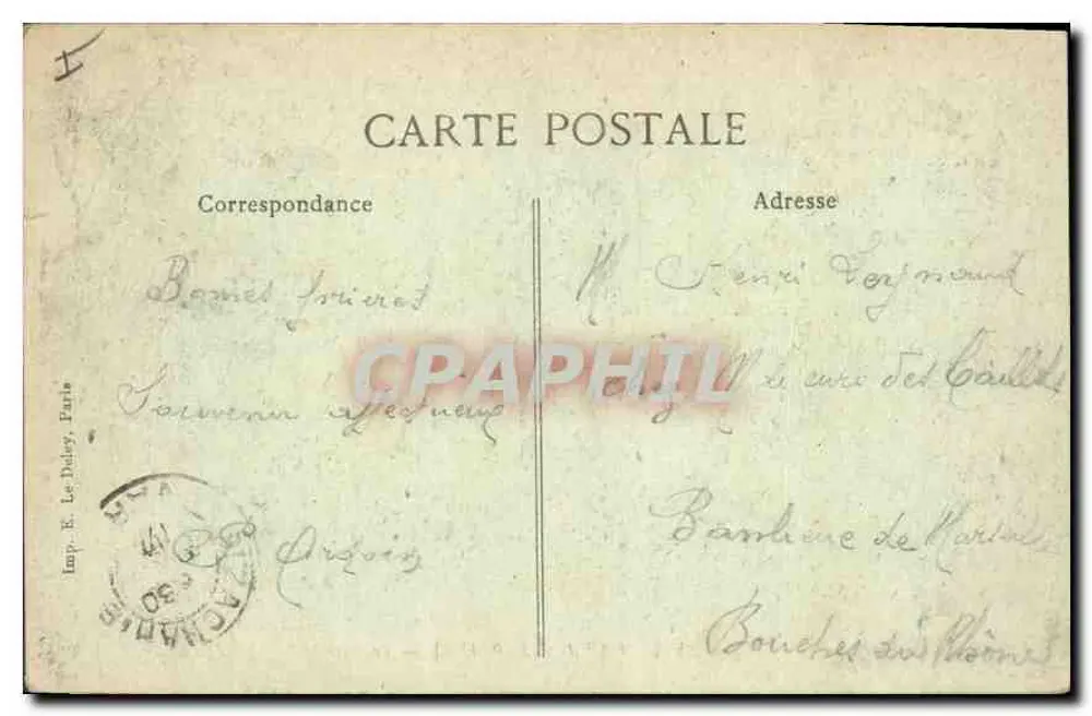 La Sainte-Baume — O Canapé — Editor E. Le Daisey, n° 1468 - Verso