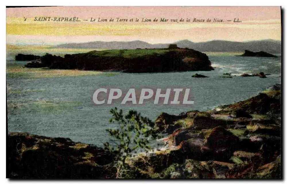 Saint-Raphaël — Ansicht des Löwen von Land und des Löwen von Meer von der Straße nach Nizza — LL. - Vorderseite