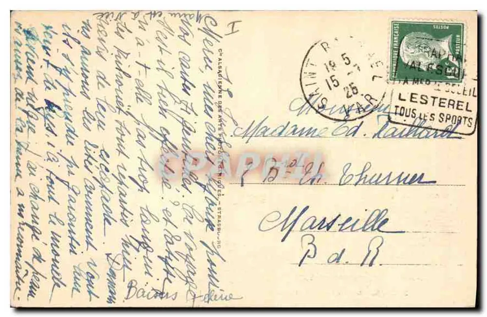 S' RAPHAEL - Estrada da Corniche — Bilhete postal antigo de coleção - Verso