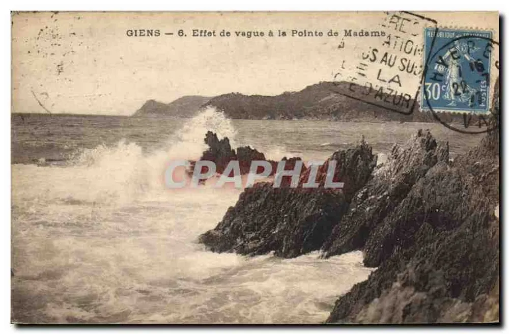 Giens — Effetto d'onda alla Punta di Madame — editore non visibile, n° serie 6 - Recto