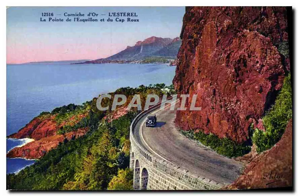 Corniche d'Or — L'ESTEREL — A Ponta do Esquillon e do Cabo Roxo — editor: A. Belin, n° 12516 - Frente