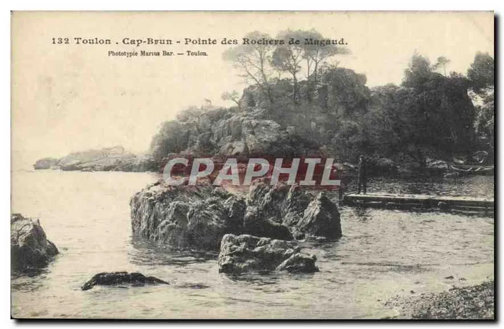 Toulon - Cap-Brun - Pointe der Rochers de Magaud — Phototypie Marius Bar, Toulon, Nr. 132 - Vorderseite