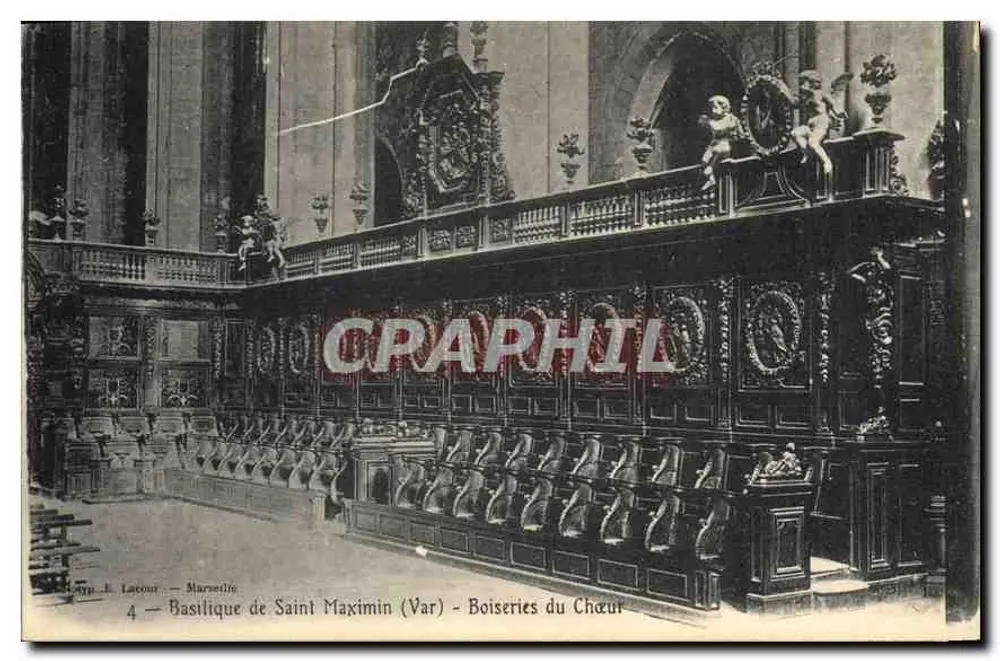 Basílica de São Maximino (Var) — Carpintaria do Coro — Editor J. Labour, Marselha, n°4 - Frente