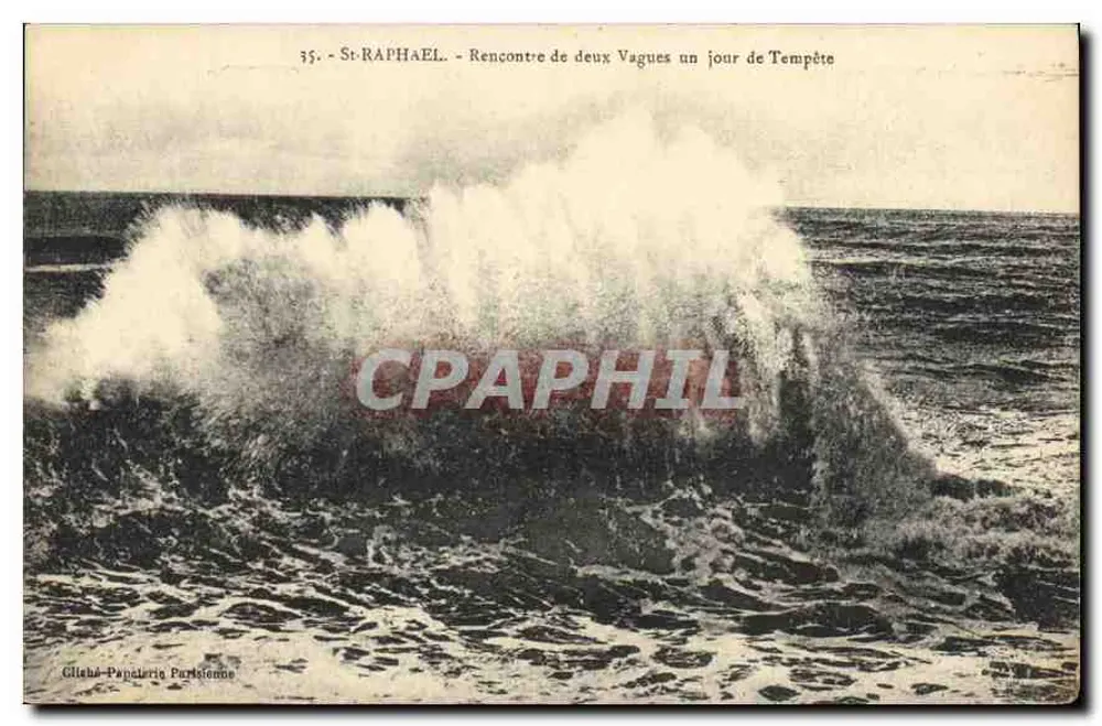 St-RAPHAEL - Encontro de duas Ondas em um dia de Tempestade — Cliché-Fotografia Parisienne - Frente
