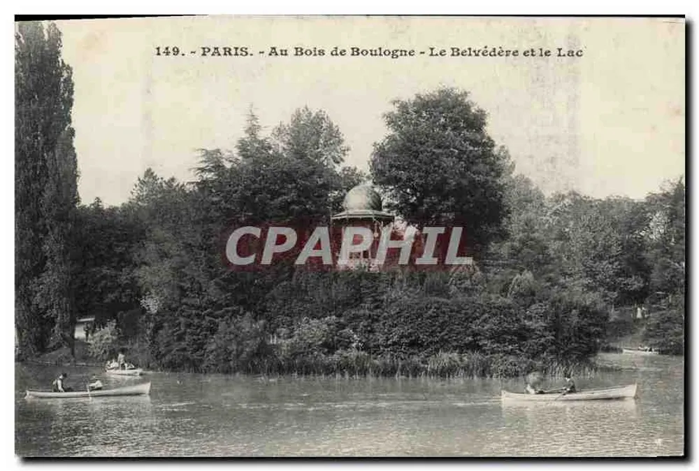 Paris - Im Bois de Boulogne - Der Belvédère und der See - Vorderseite