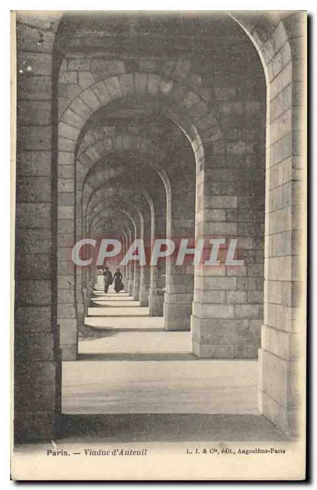 Paris — Viaduto de Auteuil — L. J. & Cie, editor, Angoulême-Paris - Frente