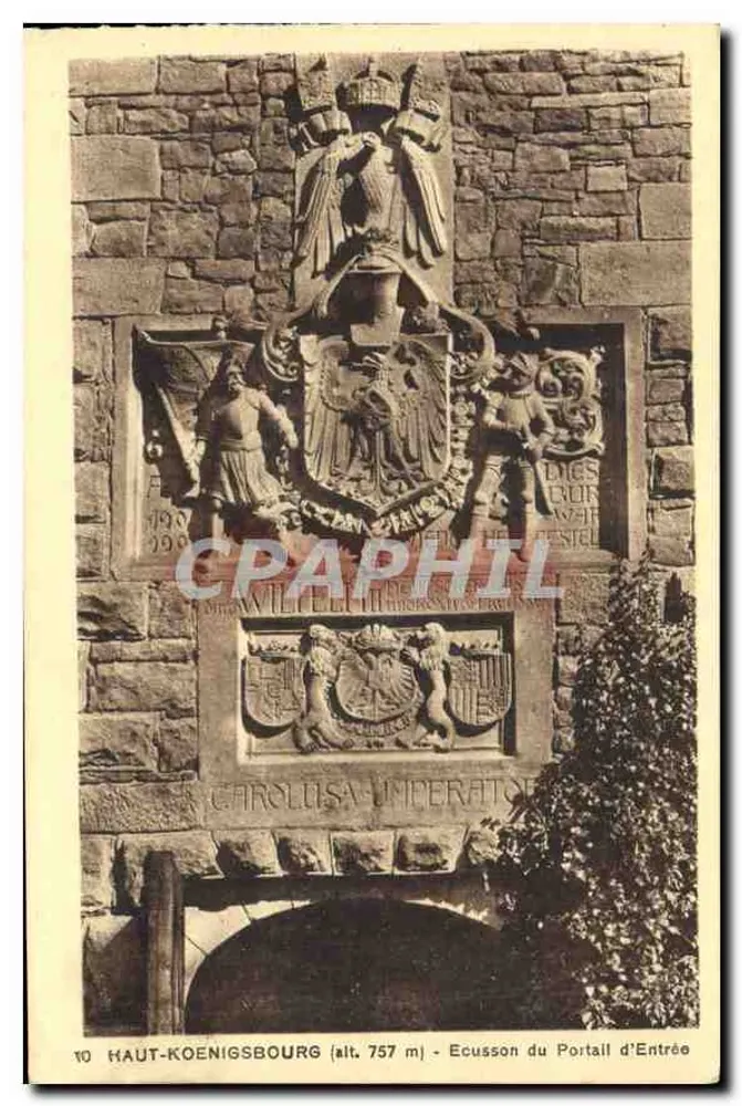 Haut-Kœnigsbourg (alt. 757 m) — Wappen des Eingangstor — Sonderausgabe des Schlosses - Vorderseite