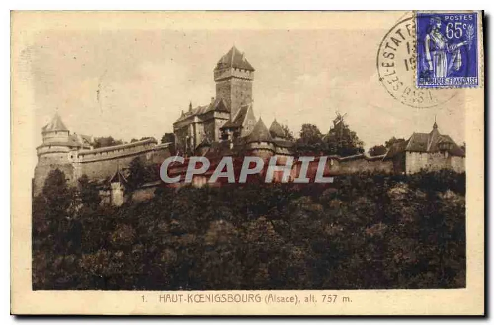 Haut-Kœnigsbourg (Alsácia) — castelo forte na colina — editor desconhecido, n°1 - Frente