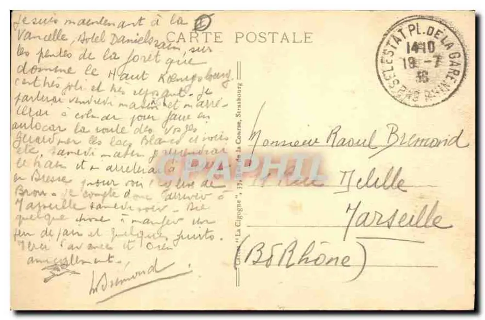Haut-Kœnigsbourg (Alsácia) — castelo forte na colina — editor desconhecido, n°1 - Verso