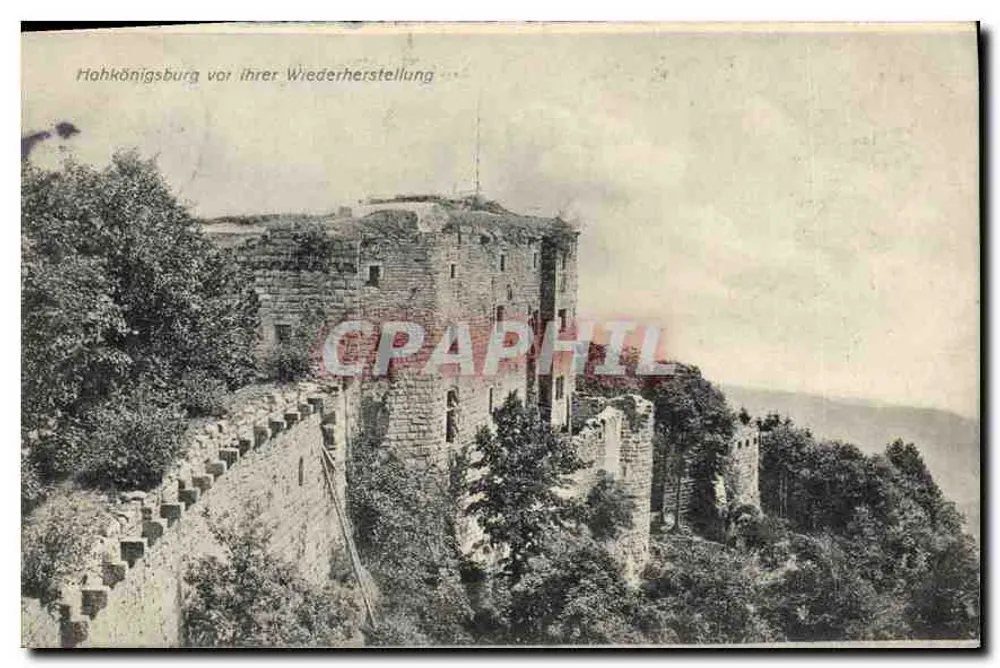 Hahkönigsburg vor ihrer Wiederherstellung — Ruinen eines Schlosses in Elsass — Verlag Kunstverlag E. Hardmann, Straßburg, n°12 - Vorderseite